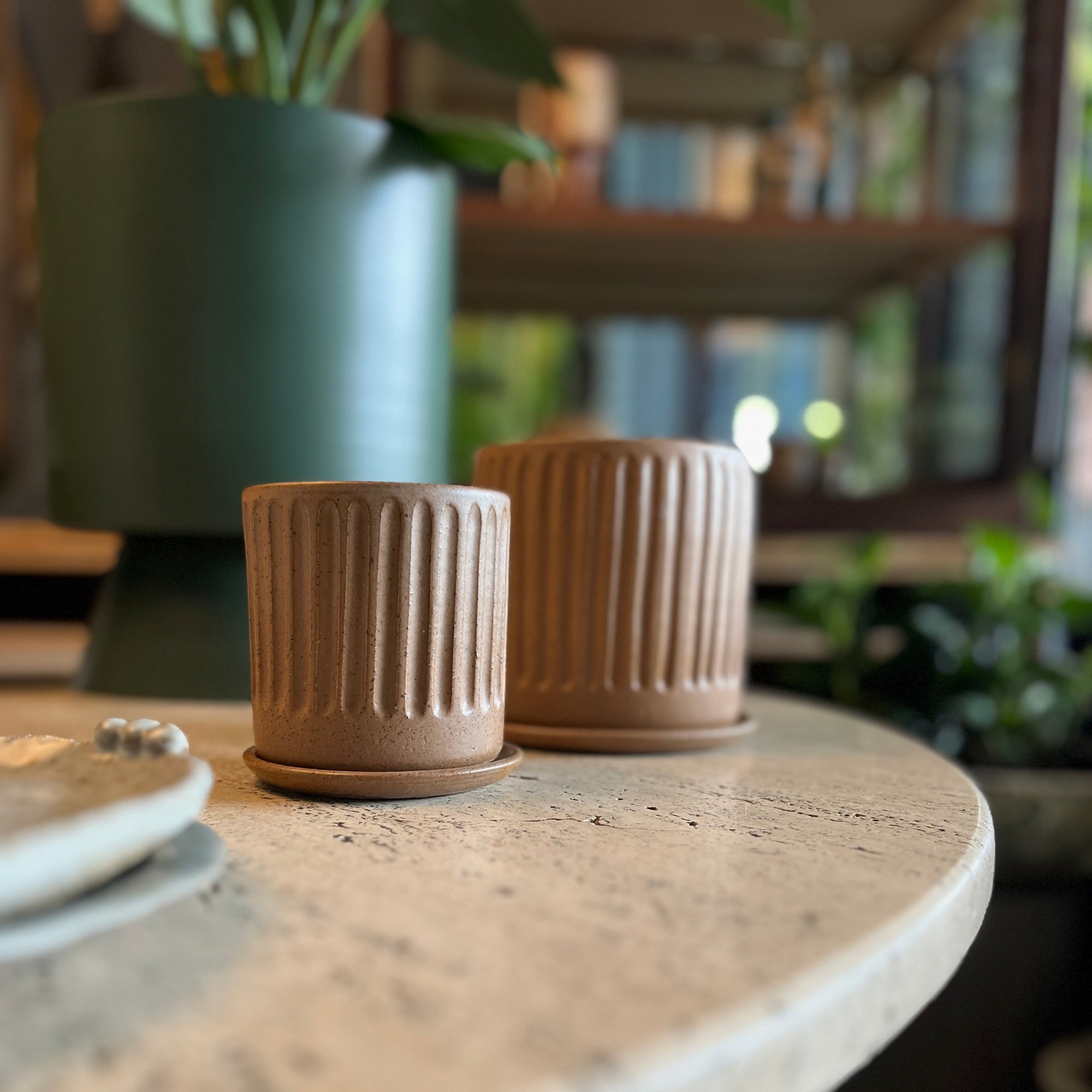 Chestnut Fluted Planter by Arcadia Scott