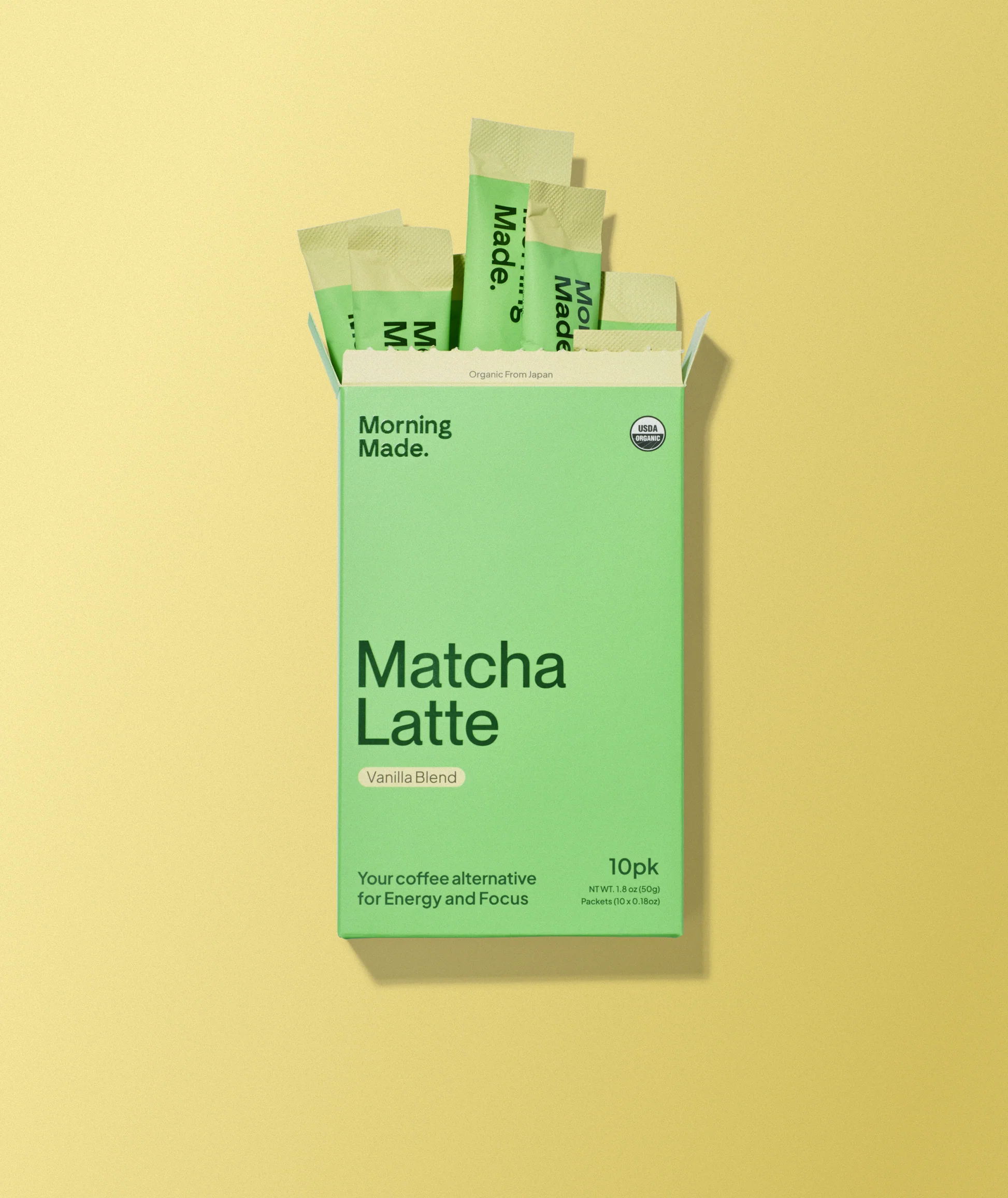 Matcha Latte Sachets Vanilla Blend by Morning Made