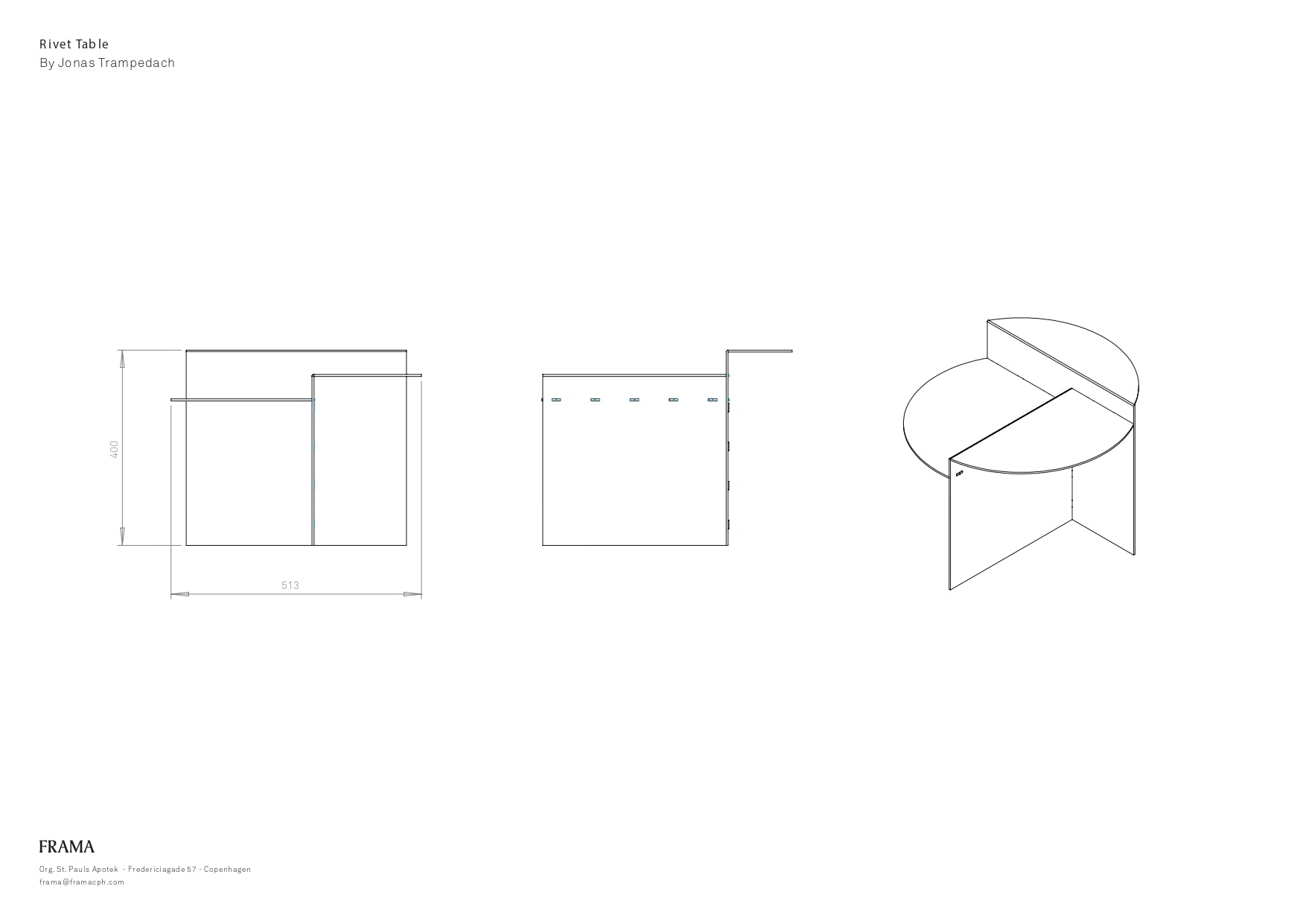 PRE-ORDER | Rivet Side Table by FRAMA