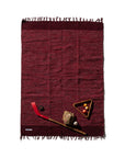 Handloom Recycled Yarn Rug Burgundy by Puebco