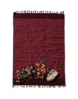 Handloom Recycled Yarn Rug Burgundy by Puebco