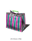 Recycled Plastic Stripe Bag Square by Puebco