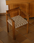 IN-STOCK | Symmetry Armrest Chair | Honey Ash Wood | Oat Fabric by FRAMA