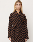 Sulis Bath Robe in Tabac & Noir by Baina
