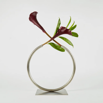 Almost a Circle Vase in Stainless Steel by Anna Varendorff