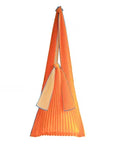 Pleco Pleated Tote Bag in Honey Orange/Beige
