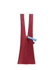 Pleco Pleated Tote Bag in Sky Blue/Bordeaux