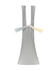 Pleco Pleated Tote Bag in Silver/Beige