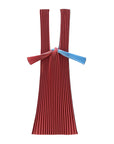 Pleco Pleated Tote Bag in Sky Blue/Bordeaux