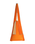 Pleco Pleated Tote Bag in Honey Orange/Beige