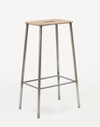 PRE-ORDER |Adam Stool Natural Leather / Raw Steel by FRAMA