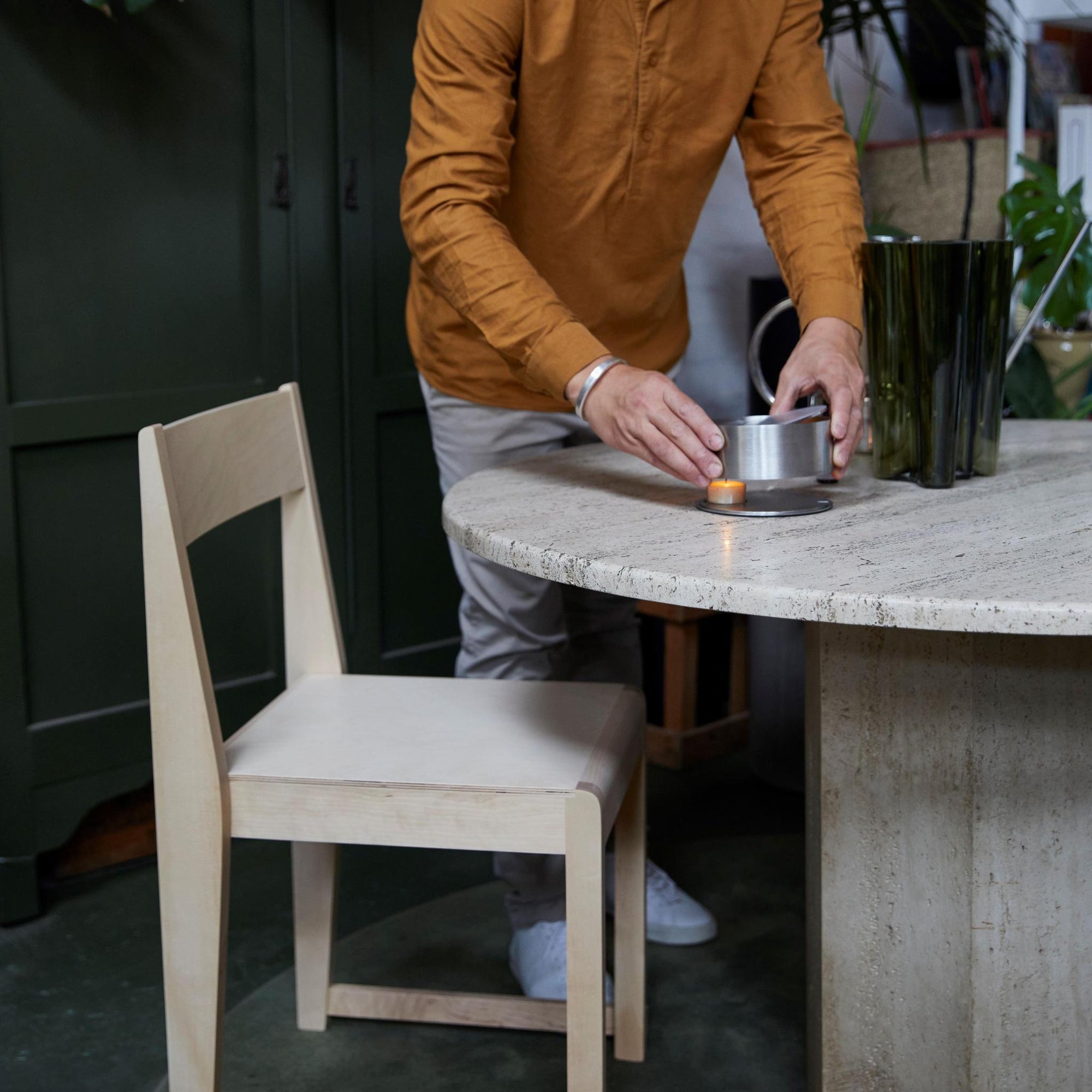 PRE-ORDER I Chair 01 Natural Wood Frame Natural Wood Seat by FRAMA