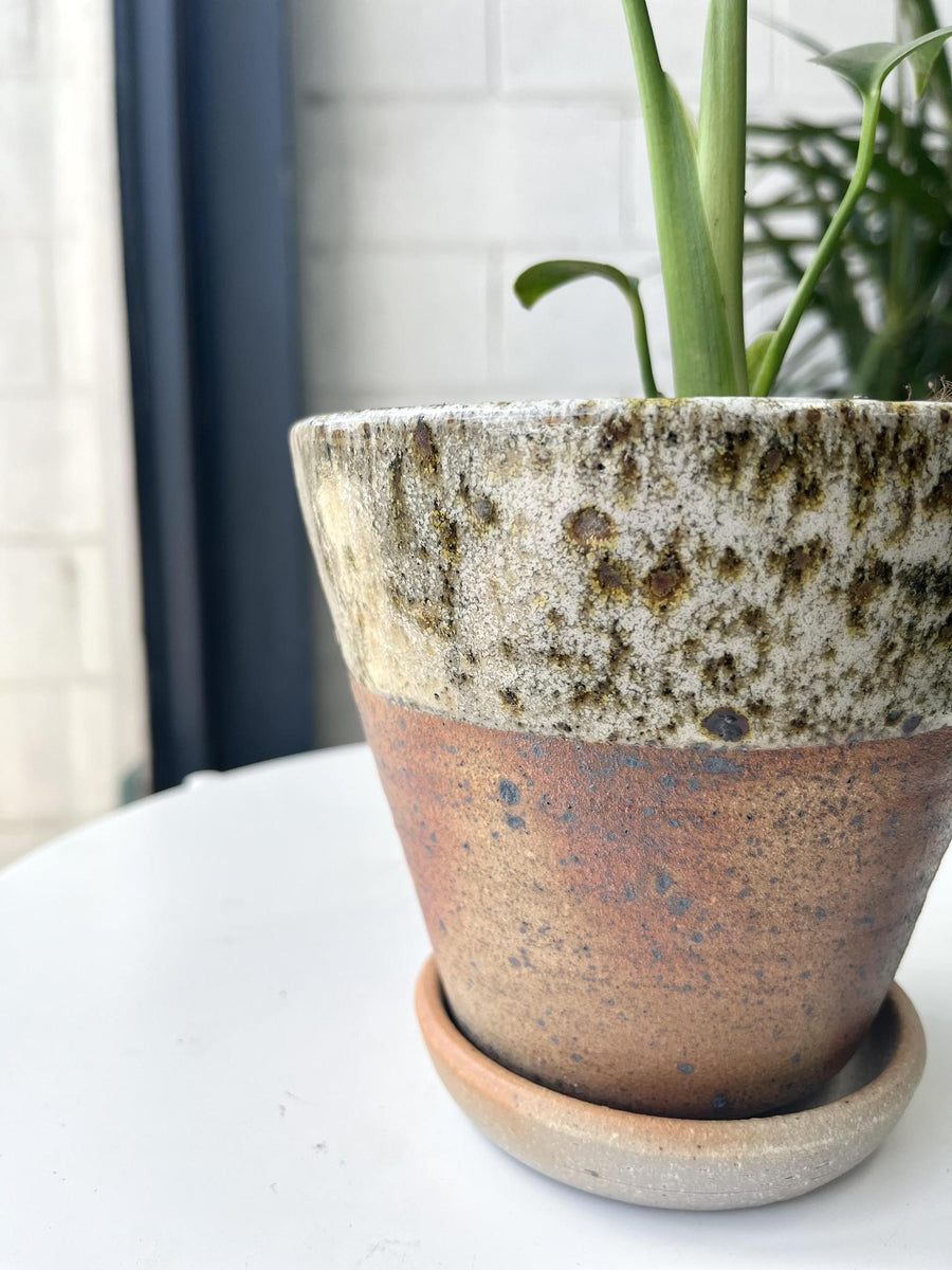 Speckled Iron Wood Fired Planter by Sandra Bowkett