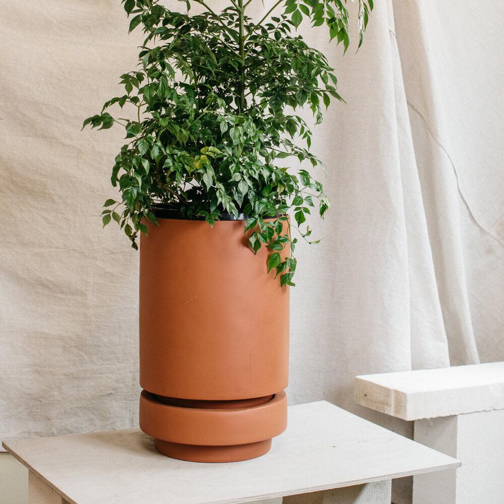 Tall Pier Planter Russet Tan  by The Plant Society