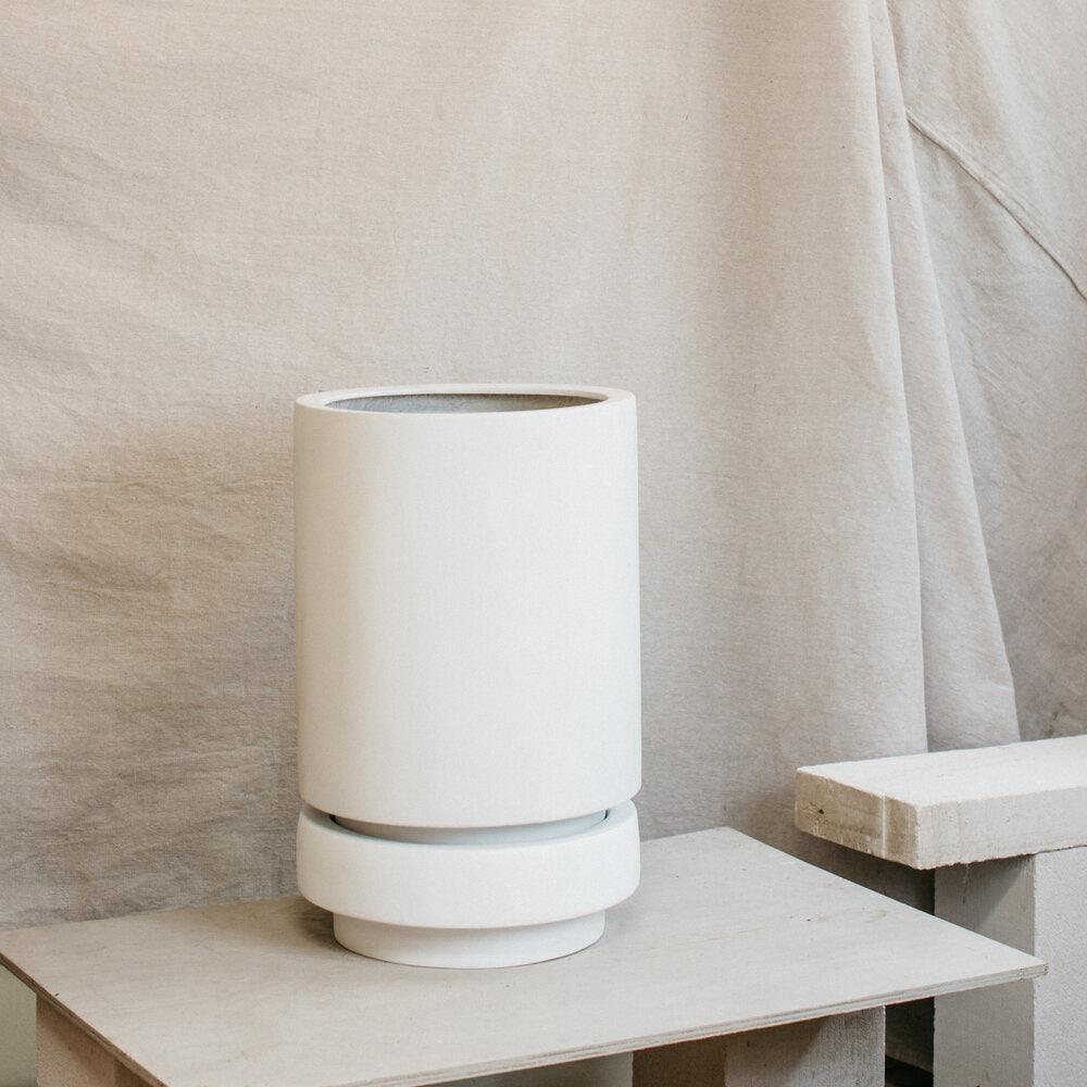 Tall Pier Planter white by The Plant Society