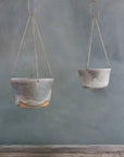 Moss Green Brass Hanging Planter by Leaf & Thread