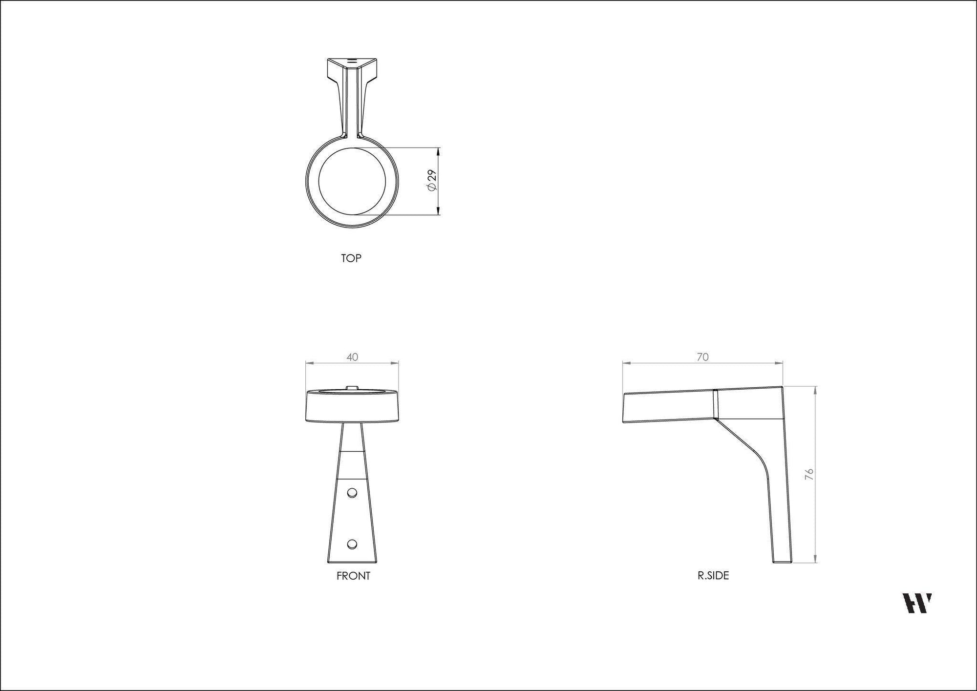 Solo Bottle Bracket Brass by Henry Wilson - THE PLANT SOCIETY