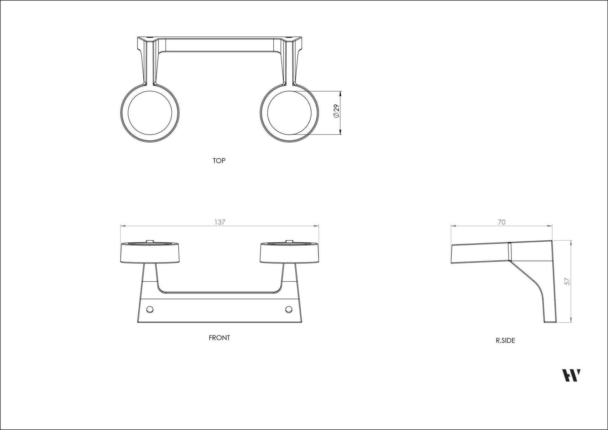 Duo Bottle Bracket Aluminium by Henry Wilson - THE PLANT SOCIETY