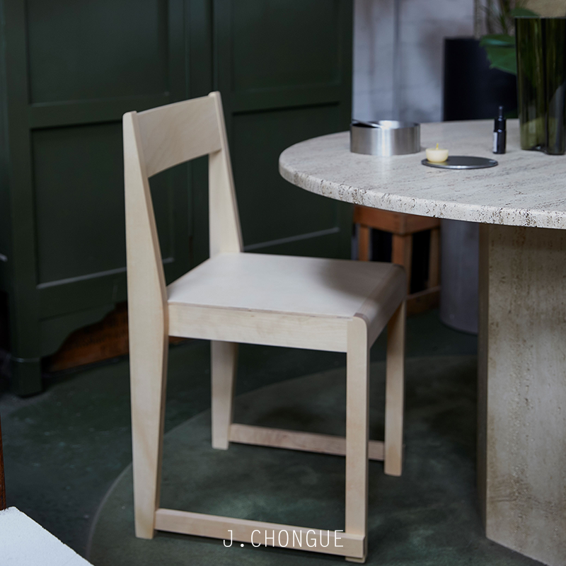 PRE-ORDER I Chair 01 Natural Wood Frame Natural Wood Seat by FRAMA