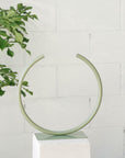 Almost a Circle – Stainless Steel, Medium Vase in Pale Eucalypt by Anna Varendorff - THE PLANT SOCIETY