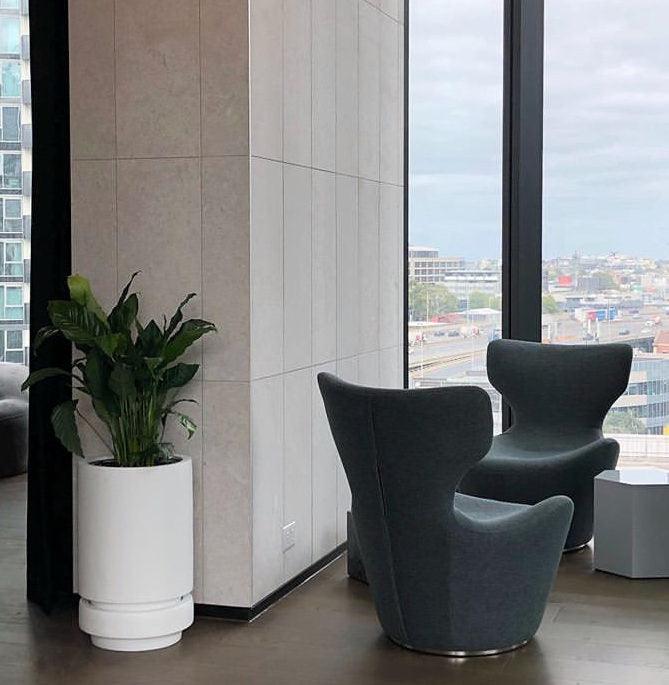 Pier Tall Planter White by The Plant Society