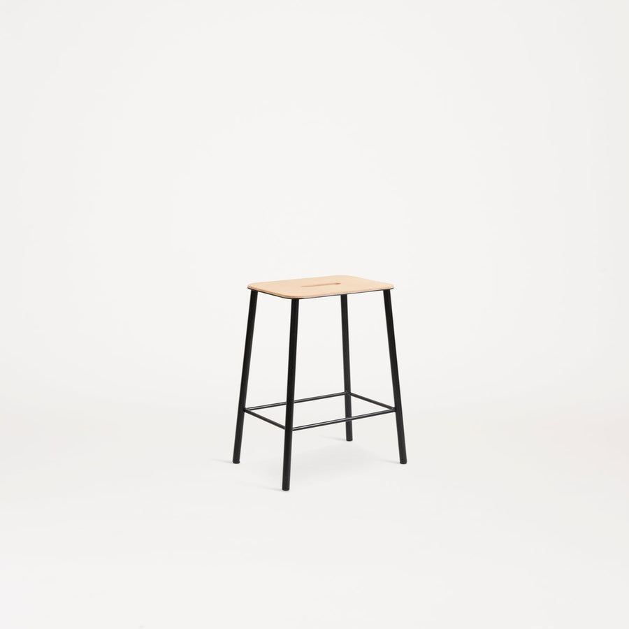 PRE-ORDER |Adam Stool  Natural Leather / Black by FRAMA