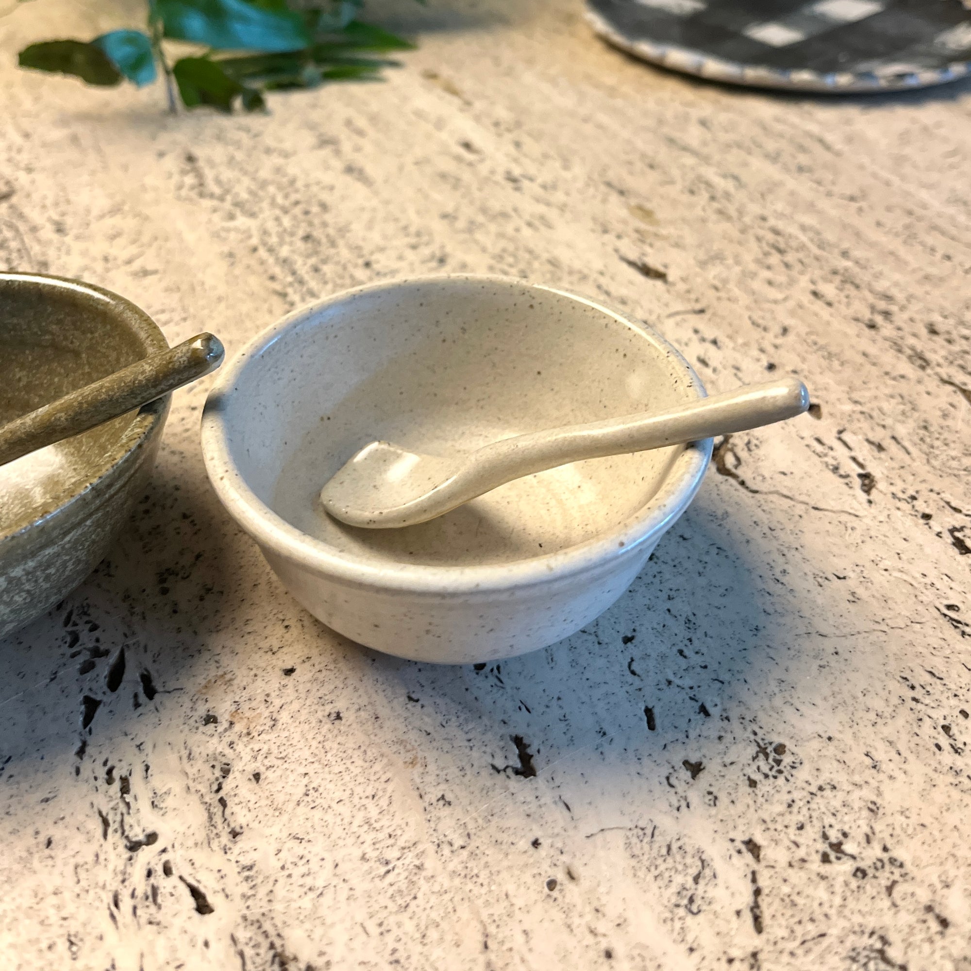 Salt Bowl &amp; Spoon Set by Arcadia Scott