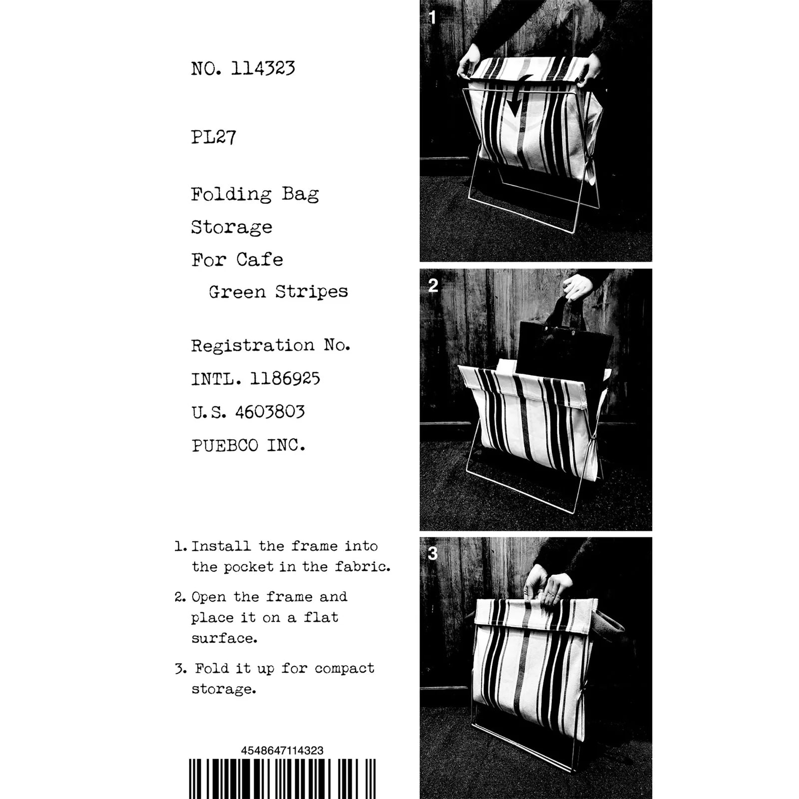 Folding Bag Storage For Cafe by Puebco