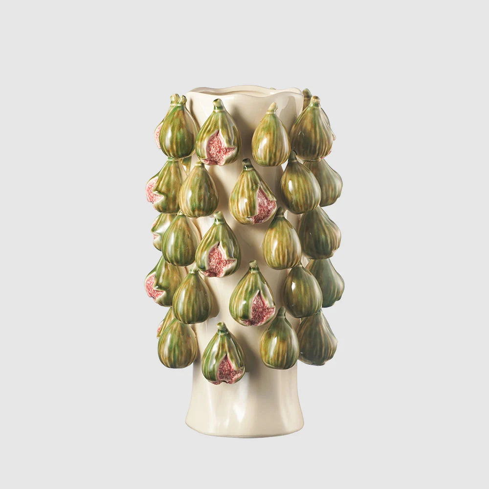 Capri Fig Vase in Green &amp; Cream