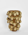 Tall Pear Vase in Brown & Cream