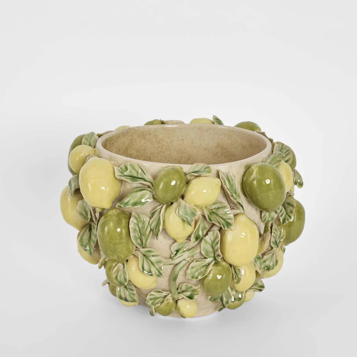 Lemon Vase in Green &amp; Yellow
