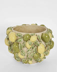 Lemon Vase in Green & Yellow