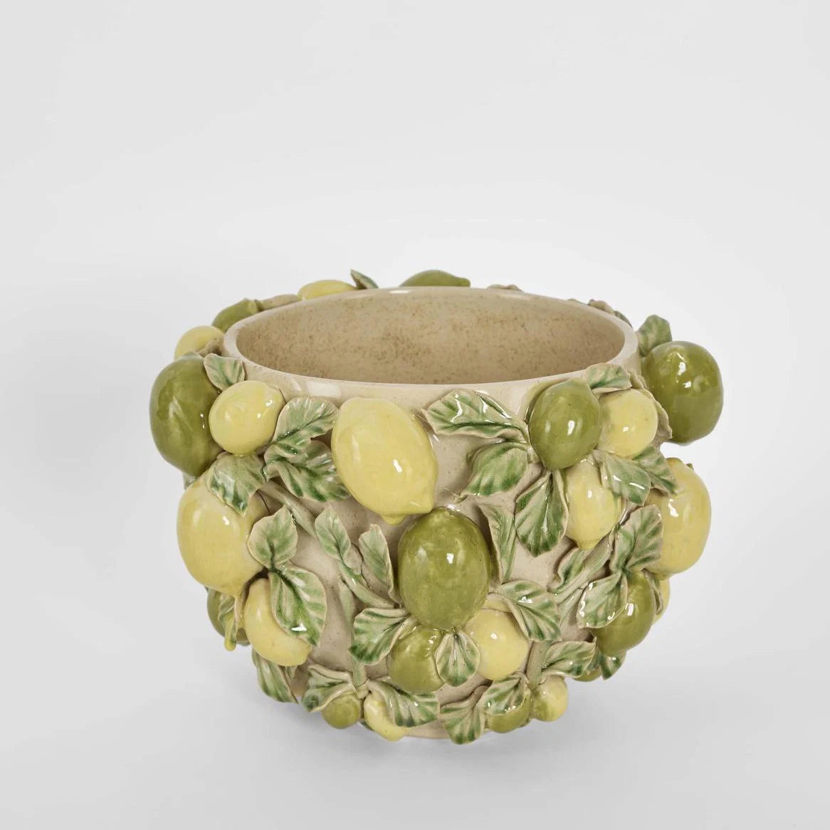 Lemon Vase in Green &amp; Yellow