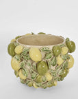 Lemon Vase in Green & Yellow