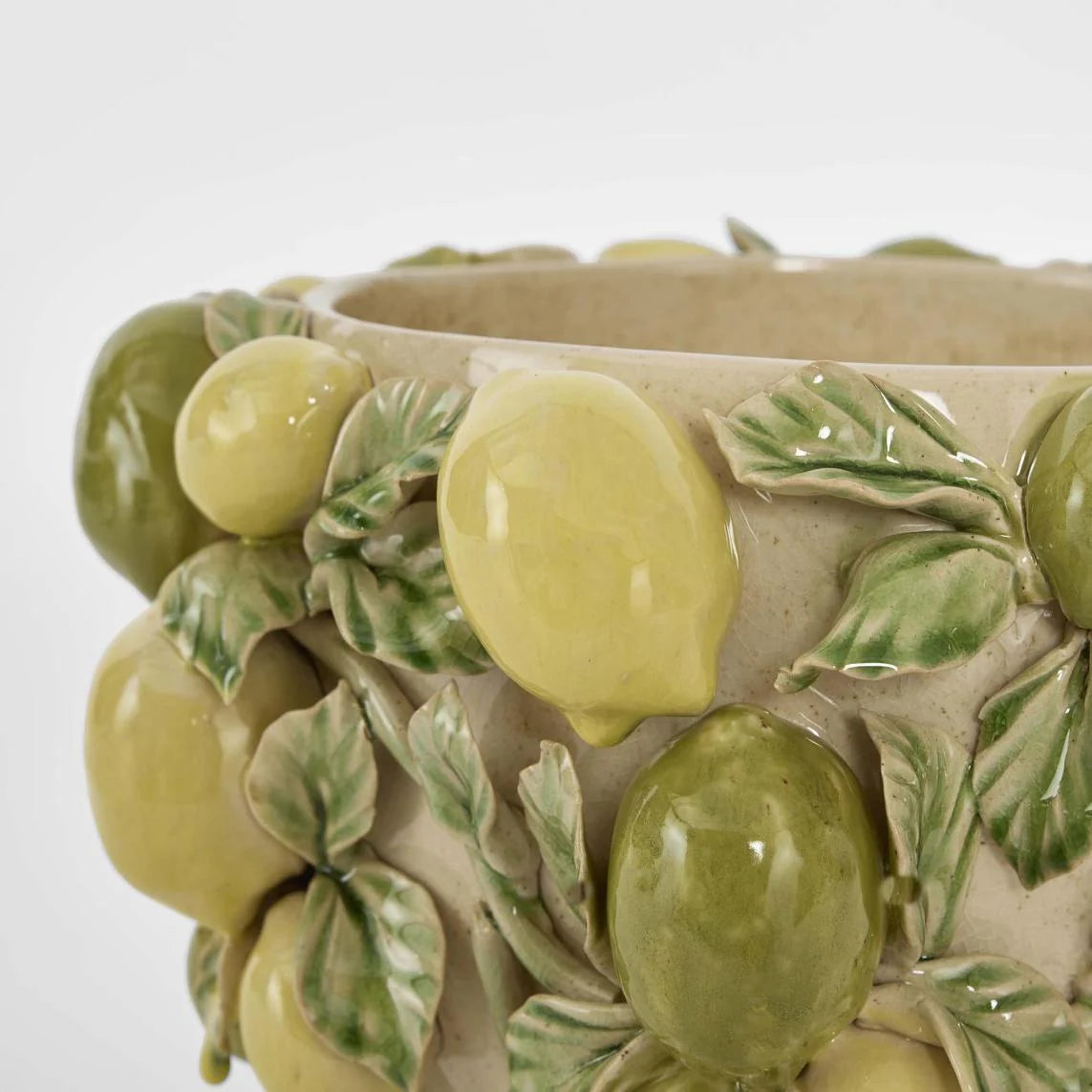Lemon Vase in Green &amp; Yellow
