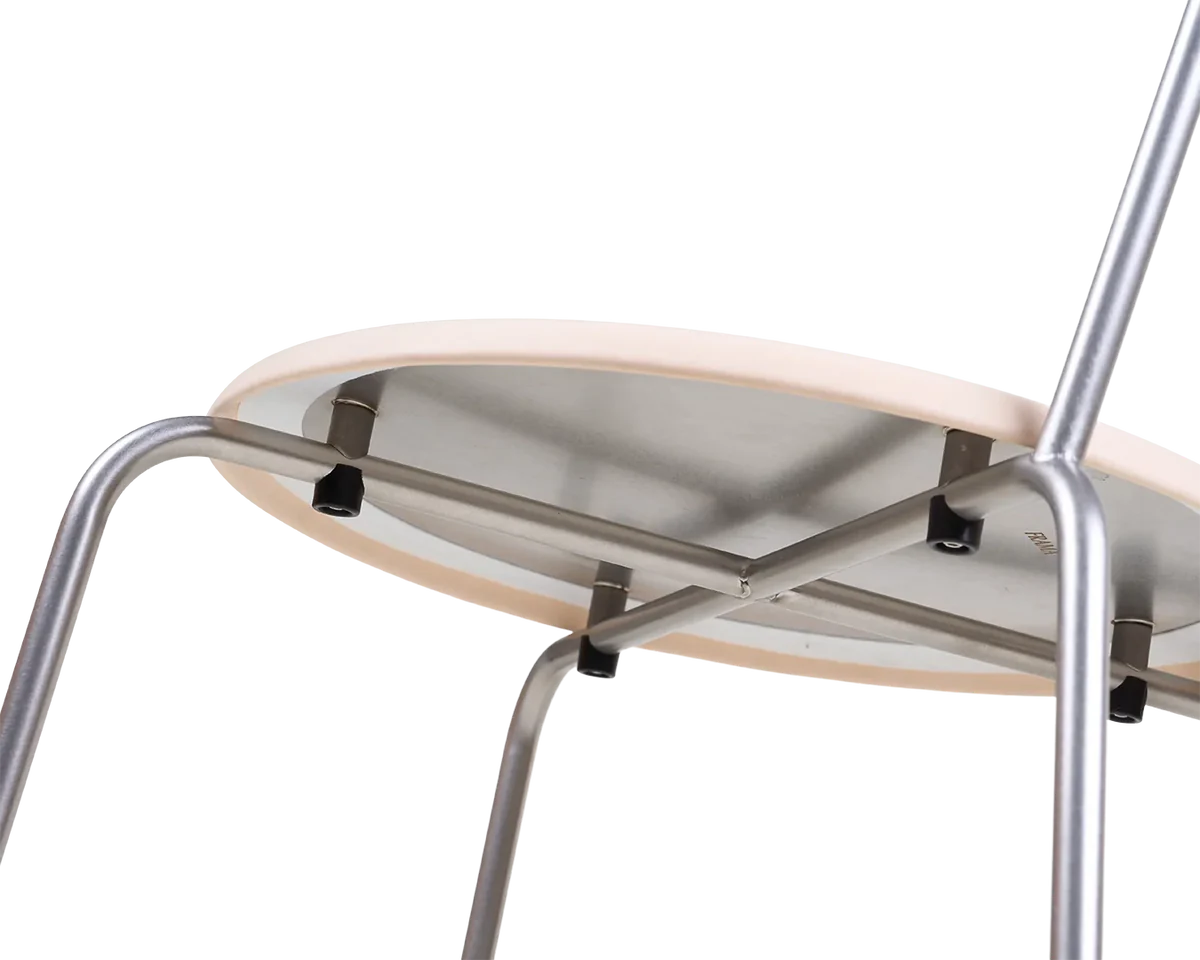 PRE-ORDER | Petit Rond Chair | Stainless Steel / Leather Seat by FRAMA