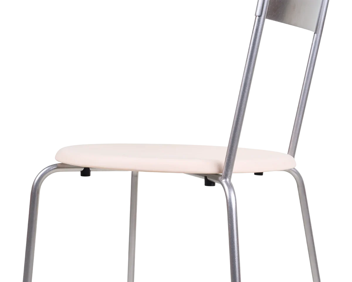 PRE-ORDER | Petit Rond Chair | Stainless Steel / Leather Seat by FRAMA