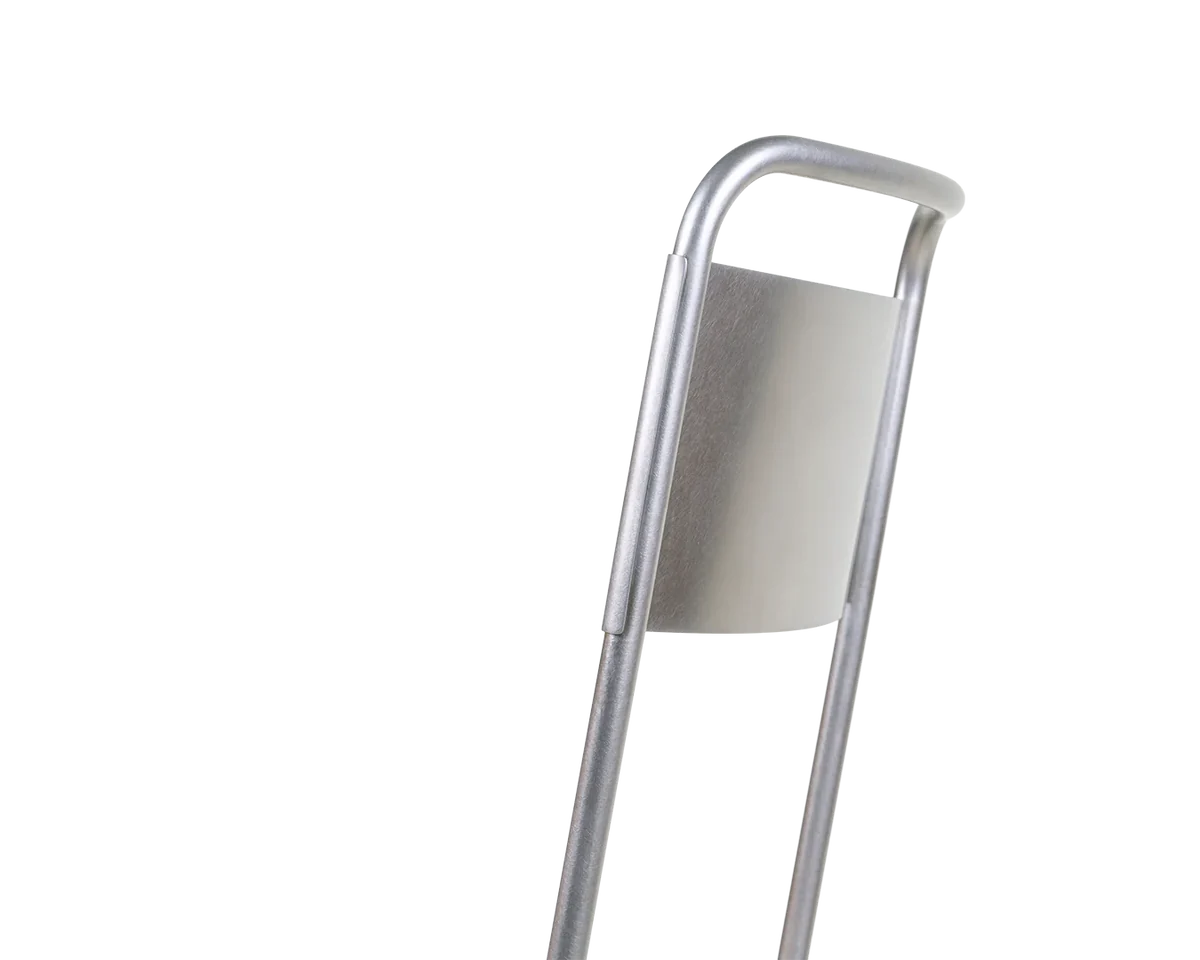 PRE-ORDER | Petit Rond Chair | Stainless Steel / Leather Seat by FRAMA