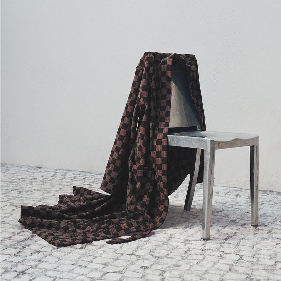 Sulis Bath Robe in Tabac & Noir by Baina