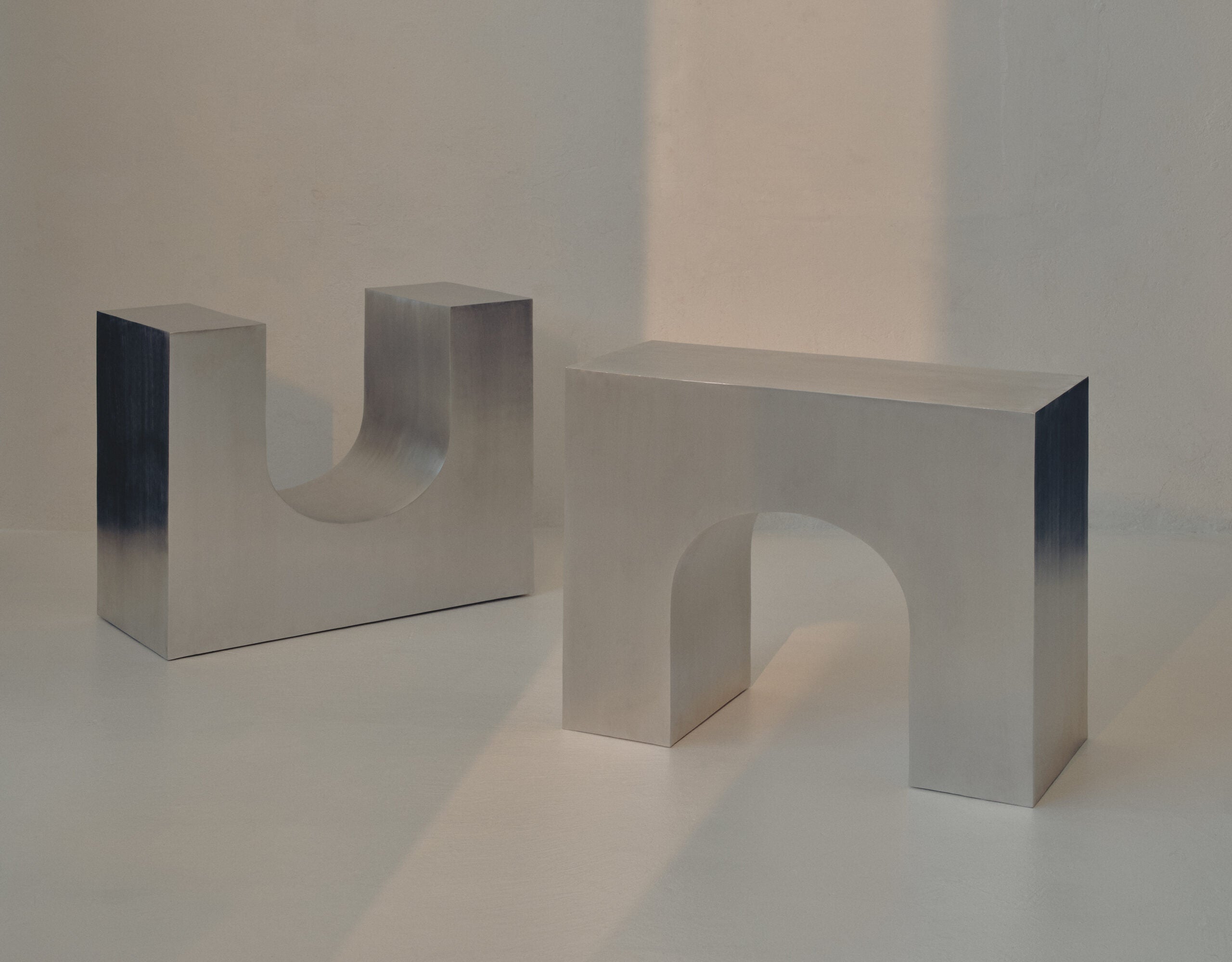 IN-STOCK I Arc Table in Brushed Aluminium by Lightly I Furniture I The ...