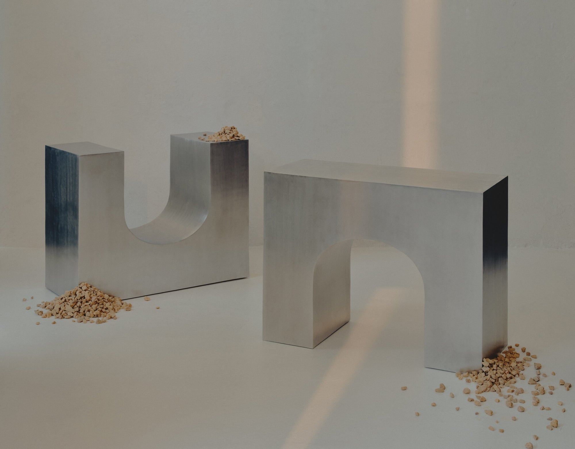 IN-STOCK I Arc Table in Brushed Aluminium by Lightly I Furniture I The ...