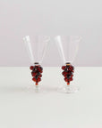 2 Bordeaux Wine Glasses in Clear & Amber by Maison Balzac