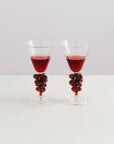 2 Bordeaux Wine Glasses in Clear & Amber by Maison Balzac