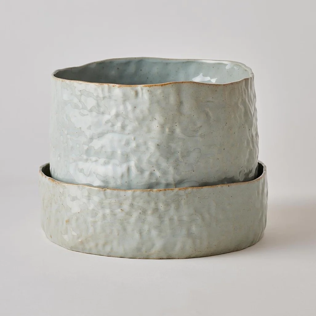 Organic Planter in Grey Crackle by Angus &amp; Celeste