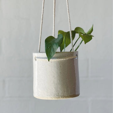 White Hanging Planter by Jenn Johnston
