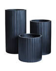 Ribbed Loob Planter in Charcoal