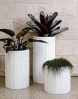 Ribbed Loob Planter in White
