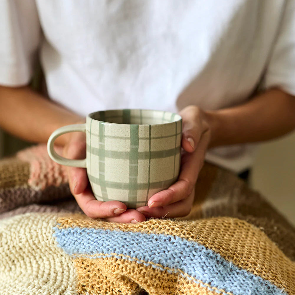 Duck Egg Check Mug / Cat&#39;s Pyjamas by Robert Gordon