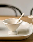 Knot Elevated Condiment Bowl in Vanilla Set of 3 by Robert Gordon