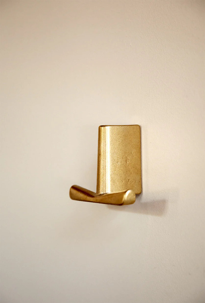 Ala Wall Hook 100mm Brass by Henry Wilson